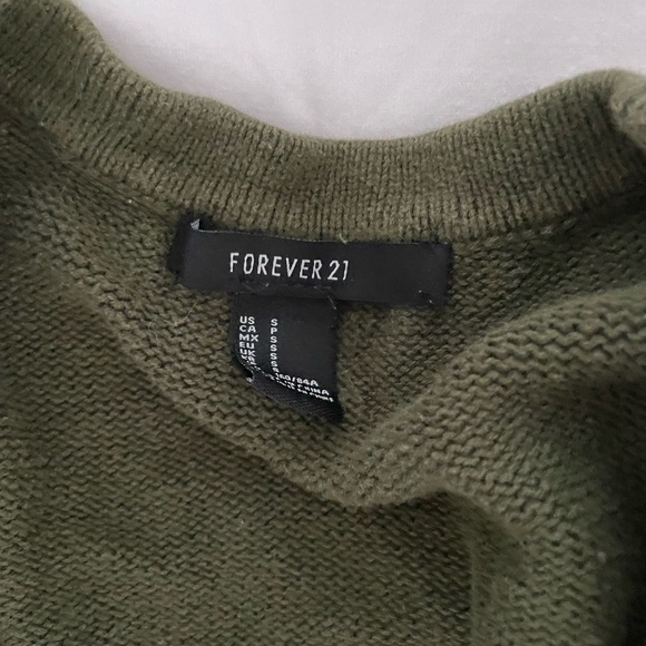 Chunky Olive Green Cardigan - Picture 2 of 3